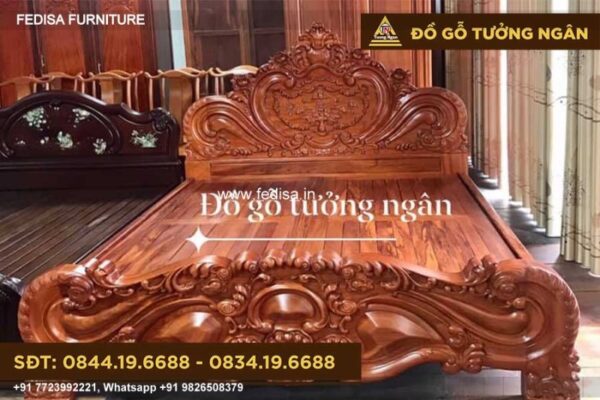 Wooden Bed Wooden Almirah With Dressing Table Design Urban Style Room Decor No-1774