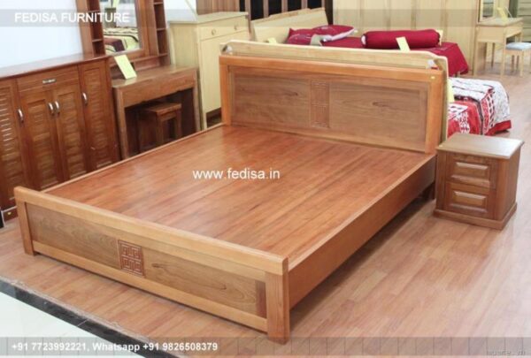 Wooden Bed Wooden Bed Frame Pink Interior Design Bedroom No-1777