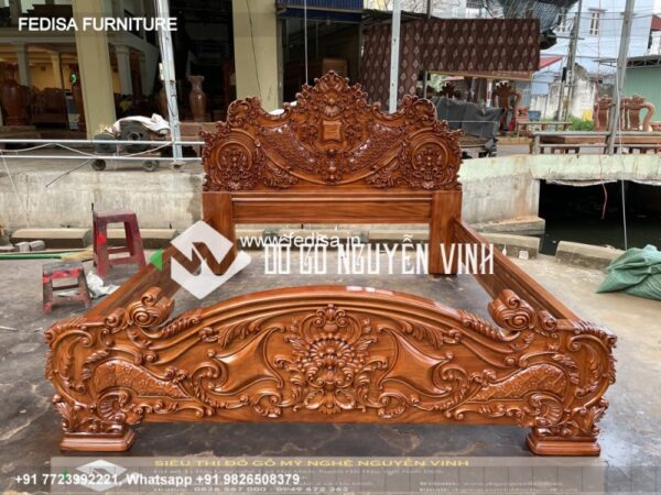 Wooden Bed Wooden Bedside Table Interior Of Bedroom In Indian Style No-1799