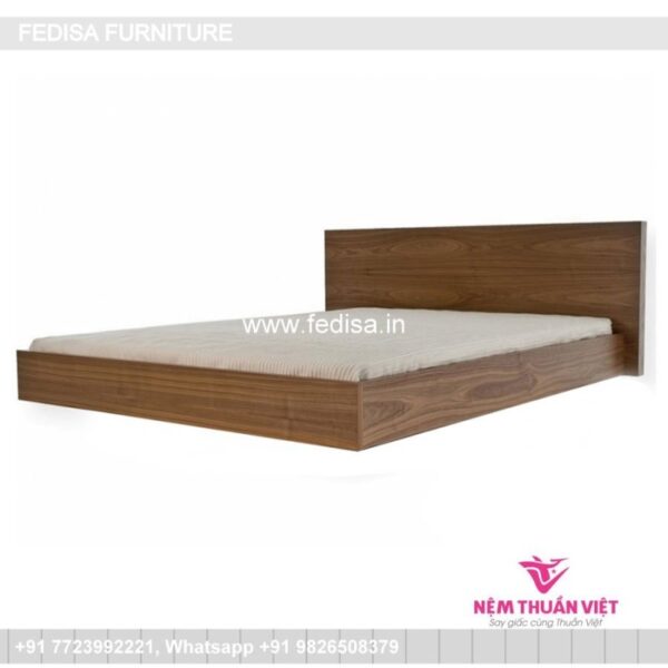 Wooden Bed White Wooden Single Bed 5 Bedroom House Interior Design No-1809