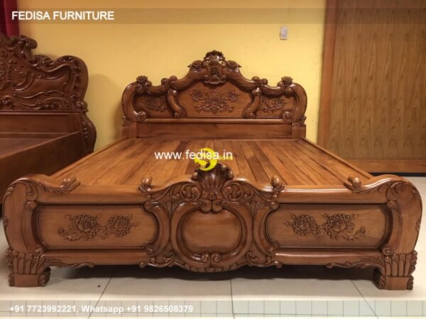 Wooden Bed Wooden Round Bed Design 3 Bedroom Flat Interior Decoration No-1825