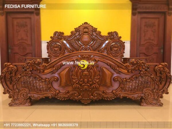 Wooden Bed Wooden Almirah With Dressing Table One Wall Gray Bedroom No-1835