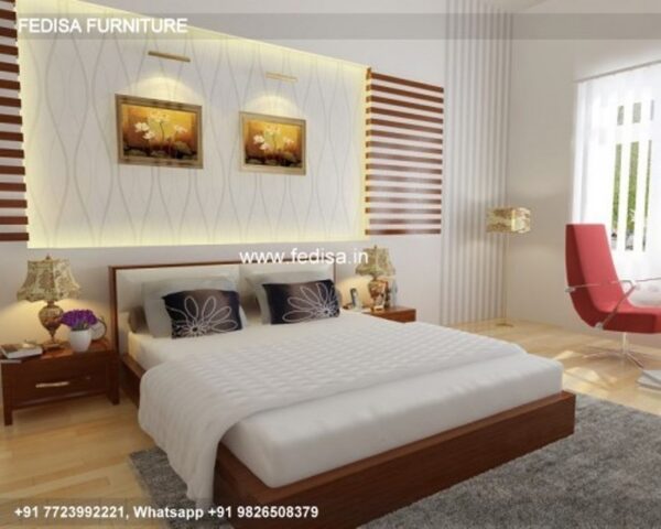 Wooden Bed Wooden Master Bedroom Interior Design Home Painting Bedroom No-1879