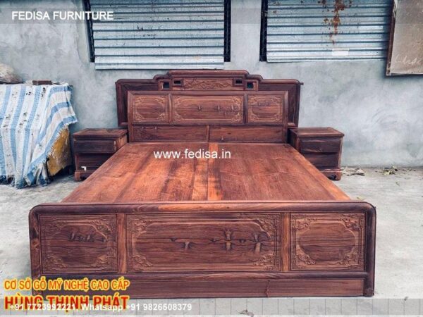 Wooden Bed White Wooden Bed Frame Interior Guest Room Design No-1913