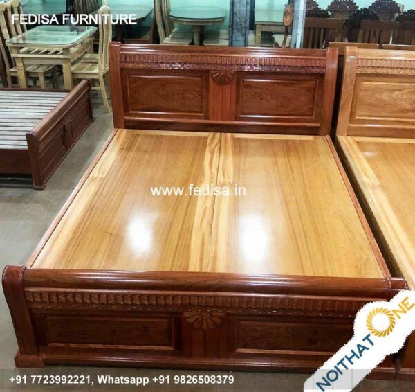 Wooden Bed Wooden Double Bed Frame Beautiful Bedroom Interior No-1916