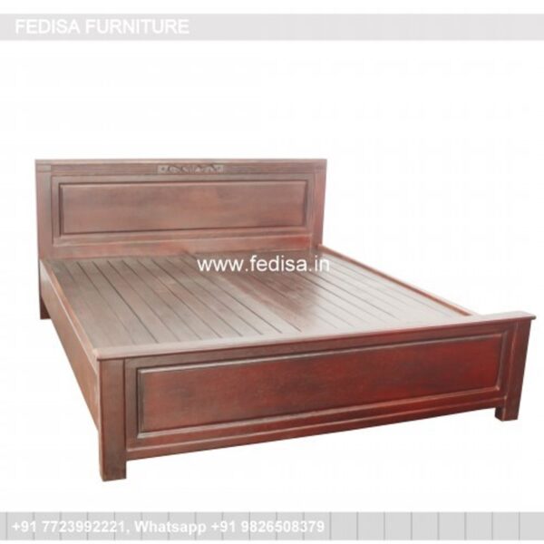 Wooden Bed Wooden Bedside Table Bedroom Interior Design Wood No-1931