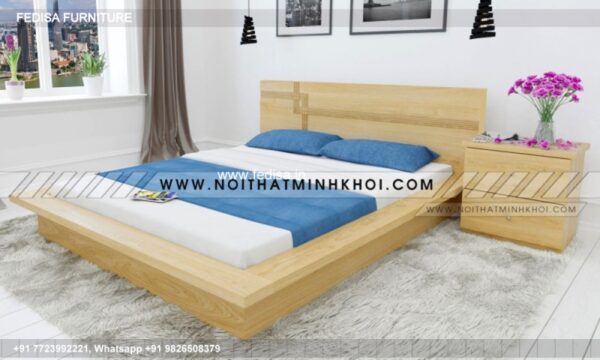 Wooden Bed Wooden Round Bed Design Aesthetic Bedroom Interior No-1957