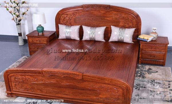 Wooden Bed Wooden Bed Frame Palace Bedroom Interior No-1975