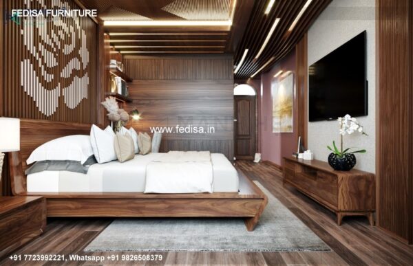 Wooden Bed Wooden Bunk Beds Blue Bedroom Interior No-1976