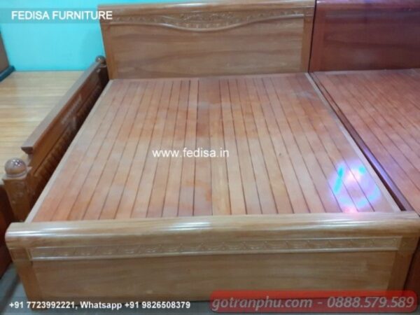 Wooden Bed Wooden Double Bed Interior Design For 12x10 Bedroom No-1981