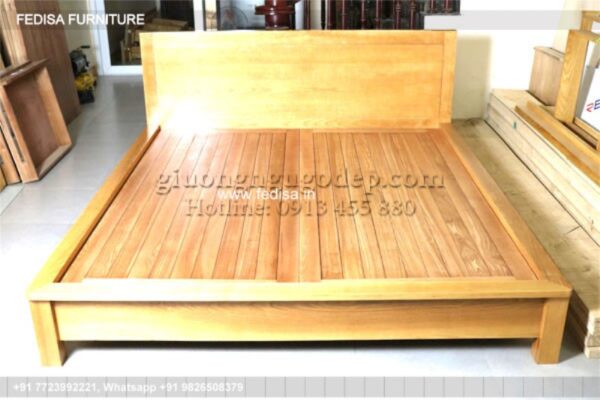 Wooden Bed Wooden Double Bed Frame With Storage Room Interior Design Paint No-1992