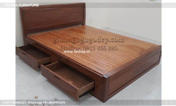 Wooden Bed Wooden Single Bed One Bedroom Interior Design Cost No-2000