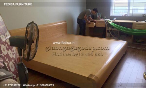 Wooden Bed Wooden King Size Bed Minimalist Interior Bedroom No-2001
