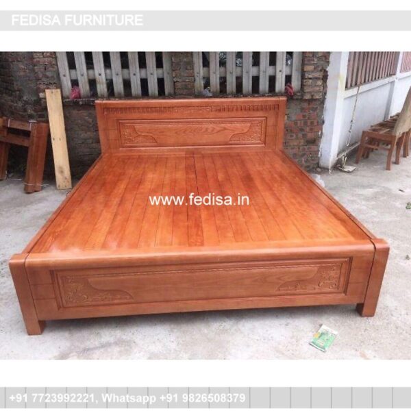 Wooden Bed Wooden Bed Frame Brown Bedroom Interior Design No-2041