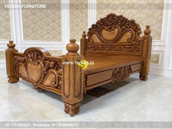Wooden Bed White Wooden Bed Bedroom Interior Design Latest No-2043