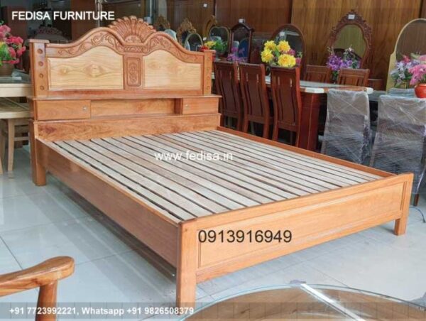 Wooden Bed Wooden Chest Of Drawers 2 Bedroom House Interior No-2064