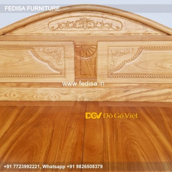 Wooden Bed Bed Back Wall Wooden Design Dark Green Painted Rooms No-2094