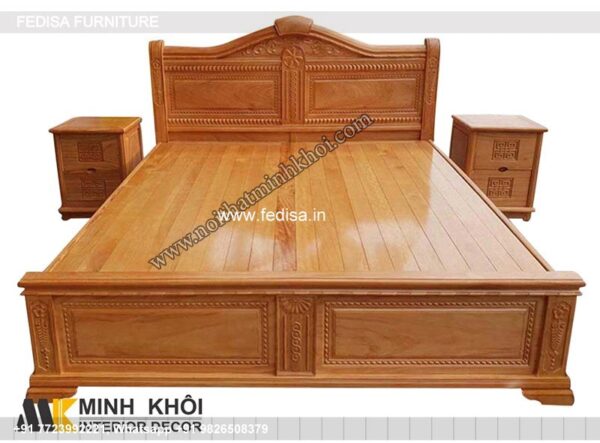 Wooden Bed Dressing Table New Design Wooden Small Room Simple Interior Design No-2097