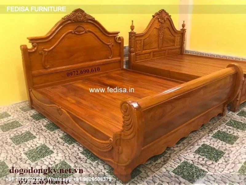 Wooden Bed Wooden Wardrobe With Dressing Table Juliet Balcony Interior No-2166