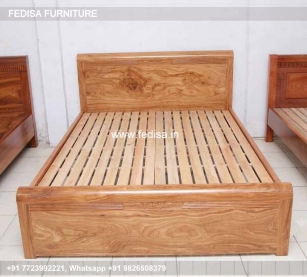 Wooden Bed White Wooden Bed Small Bedroom Interior With Wardrobe No-2175