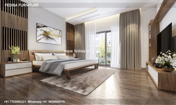 Wooden Bed Wooden Double Bed Under 5033 3d Interior Bedroom Design No-2187