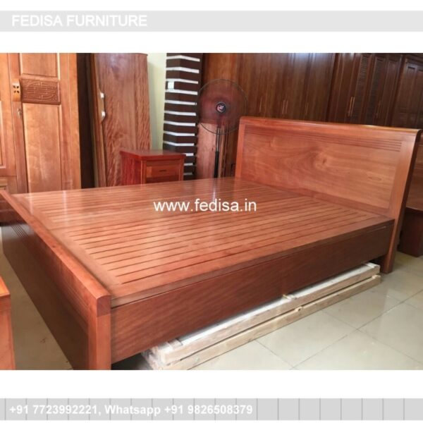 Wooden Bed Wooden Double Bed With Mattress 4 Bedroom Bungalow Interior Design No-2188