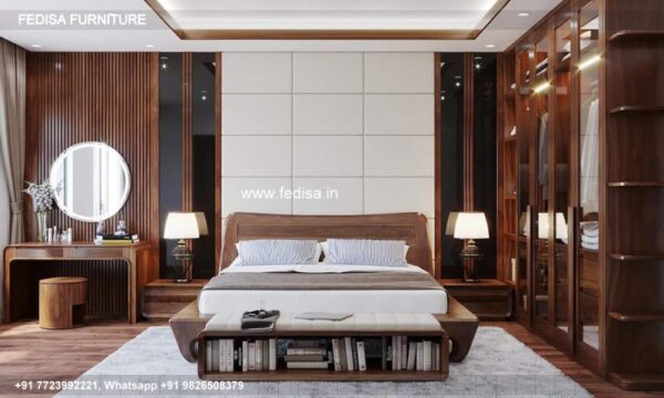 Wooden Bed Wooden Wardrobe Designs For Bedroom Charcoal Paint Room No-2217