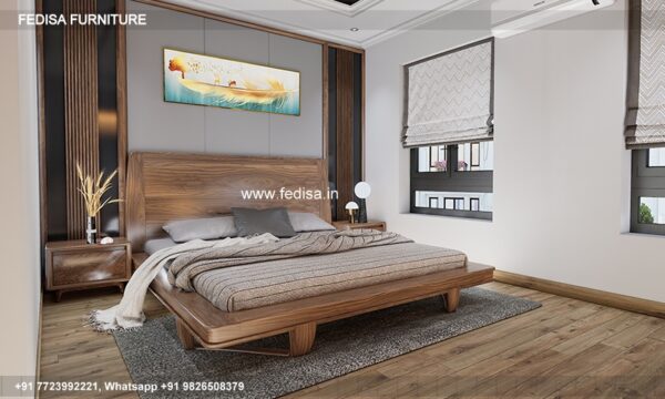Wooden Bed Wooden Almirah For Bedroom Farmhouse Interior Bedroom No-2235