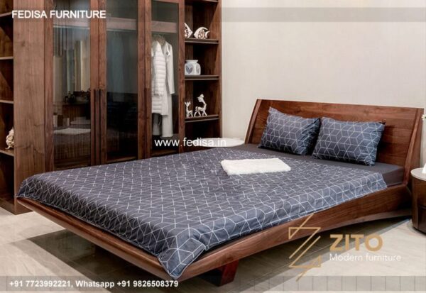 Wooden Bed Wooden Double Bed Under 10034 Cozy Bedroom Interior No-2255