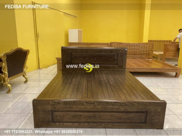 Wooden Bed Wooden Almirah With Dressing Table Interior Design Two Bedroom House No-2297