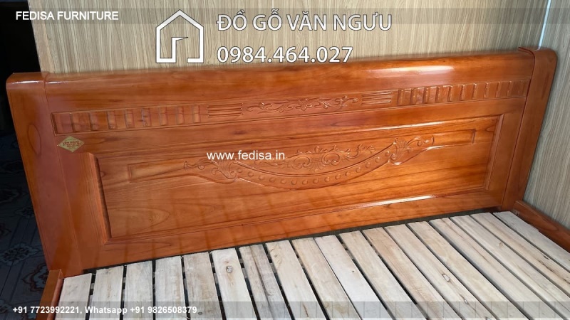 Wooden Bed Wooden Almirah With Dressing Table Design Beige Painted Rooms No-2302