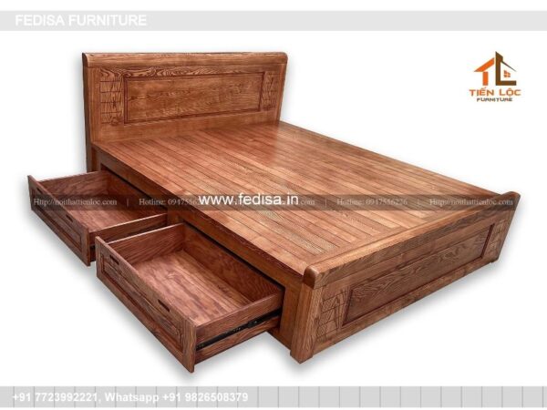 Wooden Bed Wooden Double Bed Bedroom Interior Design Small No-2311