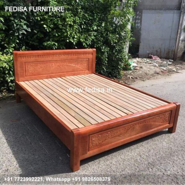 Wooden Bed White Wooden Bed Frame Double Little Greene Pleat Bedroom No-2316