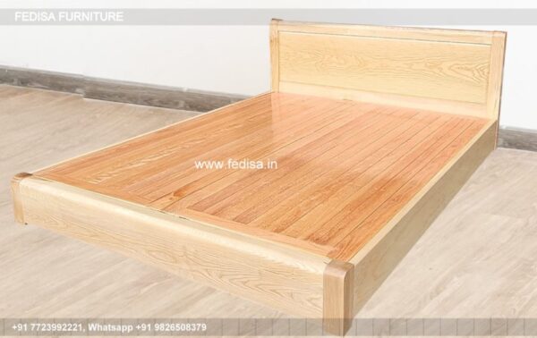 Wooden Bed Double Cot Wooden Bedroom Modern Interior No-2318