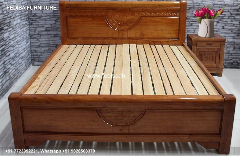 Wooden Bed White Wooden Single Bed Single Bedroom House Interior Design No-2337