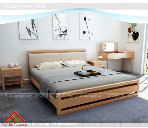 Wooden Bed Wooden Wall Design For Bedroom Interior Design For Bedroom Price No-2351