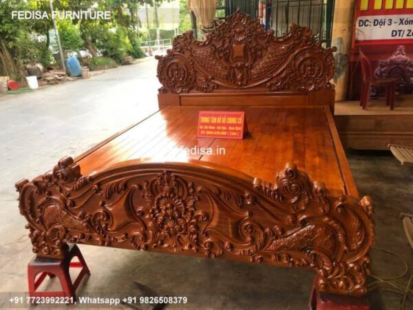 Wooden Bed Bed Back Wall Wooden Design 12 12 Bedroom Interior No-2358