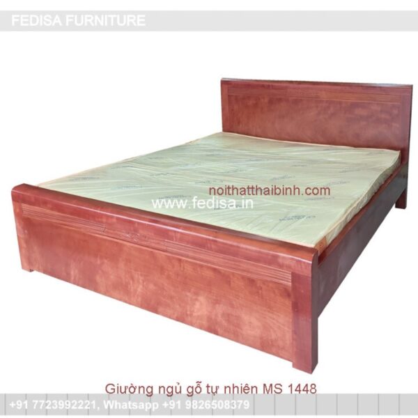 Wooden Bed Wooden Double Bed Frame Dark Green Bedroom Interior Design No-2378