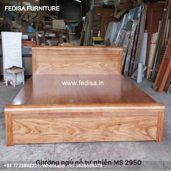 Wooden Bed Wooden Double Bed With Storage Modern Studio Apartment Interior Design No-2383