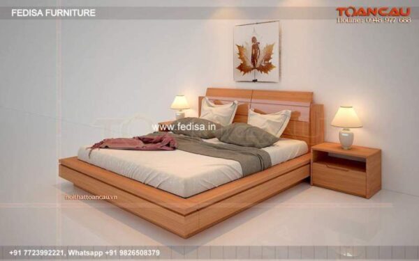 Wooden Bed Wooden Double Bed Frame With Storage Contemporary Bedroom Interior Design Ideas No-2388