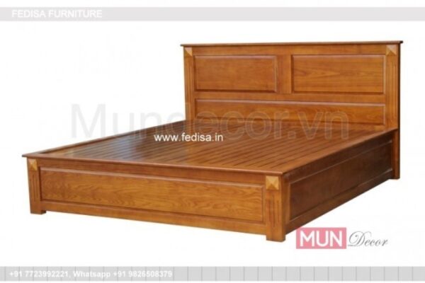 Wooden Bed Wooden Bedroom Furniture Green And Yellow Painted Room No-2400