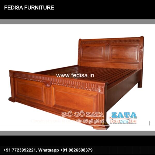Wooden Bed Wooden Double Bed Frame Room Color Design No-2444