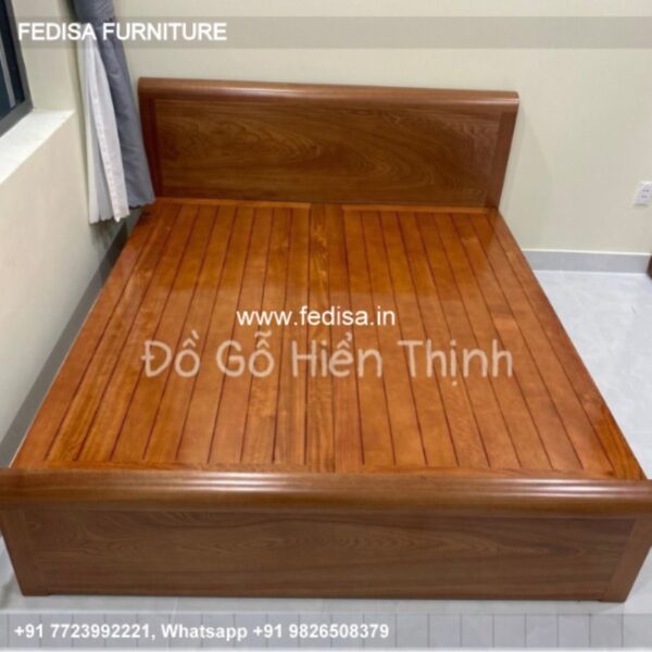 Wooden Bed Double Cot Wooden Bedroom Paint Ideas No-2450