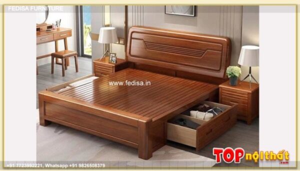 Wooden Bed Wooden Double Bed With Mattress Guest Bedroom Ideas No-2452