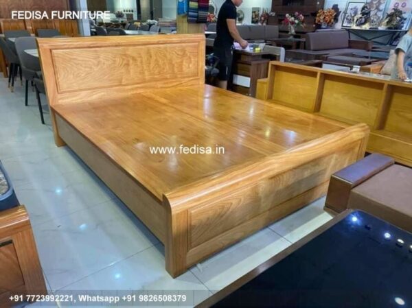 Wooden Bed Wooden Chest Of Drawers Wall Painting Designs For Bedroom No-2460