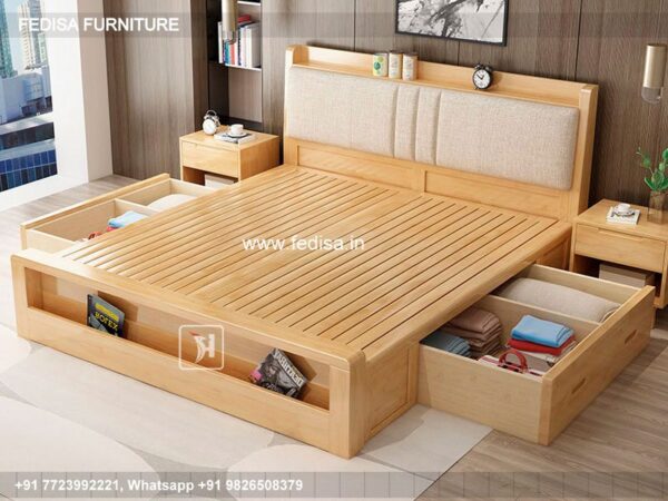Wooden Bed Wooden Wall Design For Bedroom Room Color Design Simple No-2483