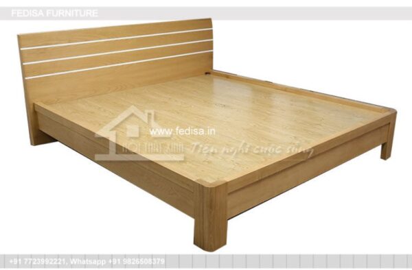 Wooden Bed Double Cot Wooden Wall Painting Ideas For Bedroom No-2516