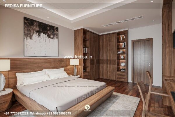 Wooden Bed Wooden Double Beds For Sale Gray Carpet Bedroom No-2522