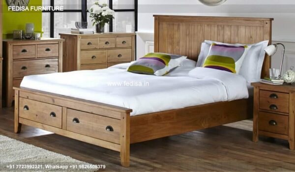 Wooden Bed Wooden King Size Bed Bedroom Paint Design No-2529