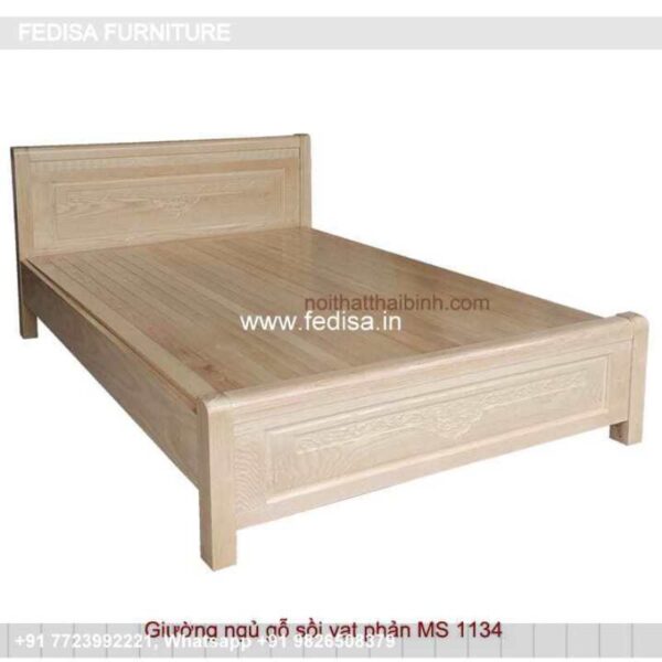 Wooden Bed White Wooden Bed Frame Double Room Corner Design No-2580